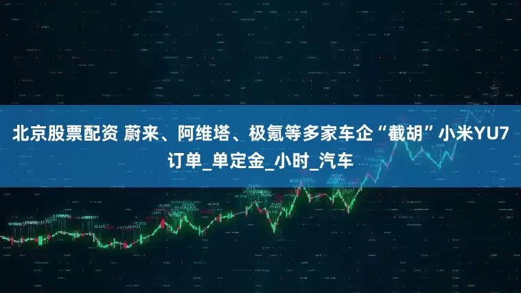 北京股票配资 蔚来、阿维塔、极氪等多家车企“截胡”小米YU7订单_单定金_小时_汽车