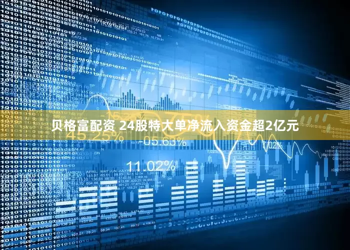 贝格富配资 24股特大单净流入资金超2亿元